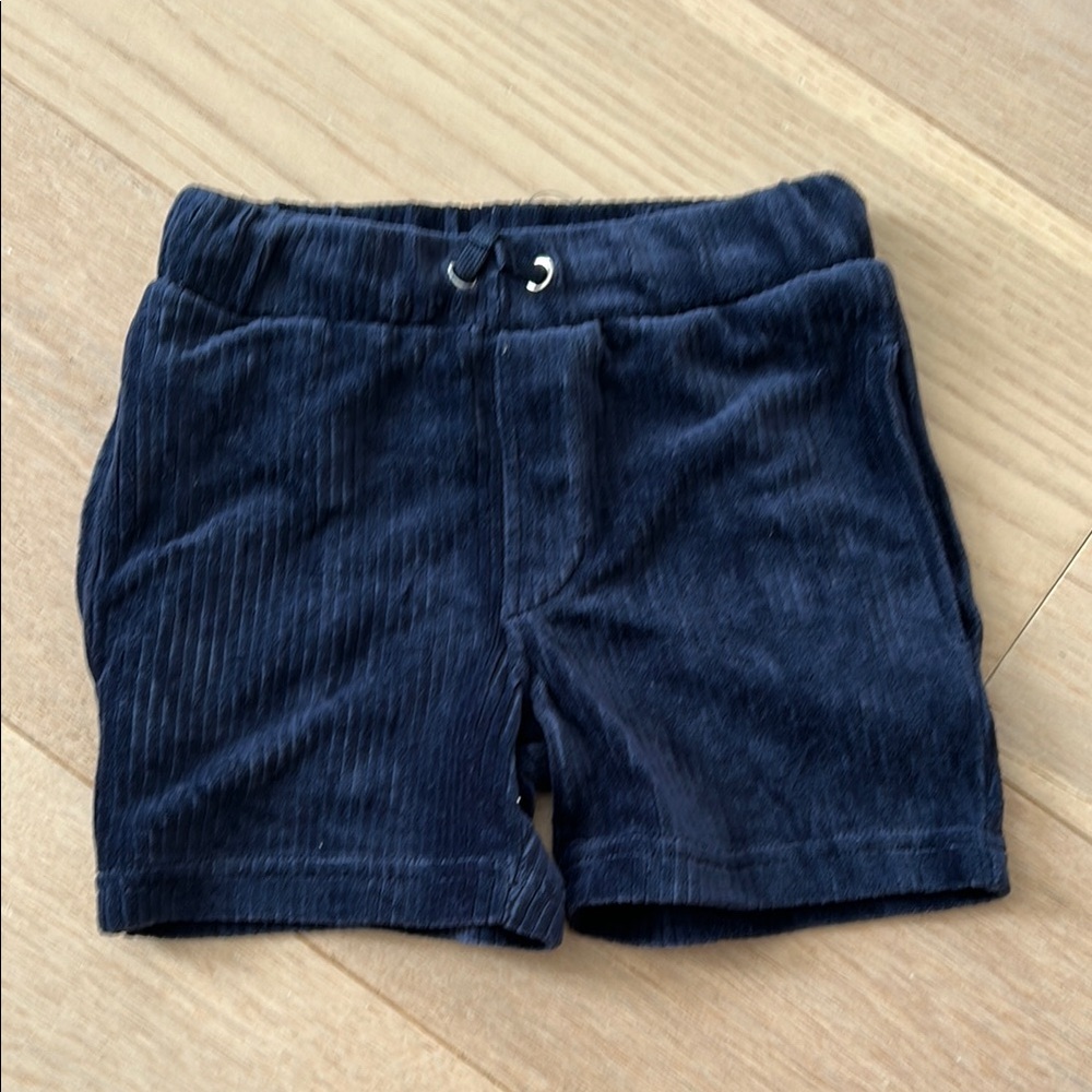 Kids Navy Corduroy velour Shorts